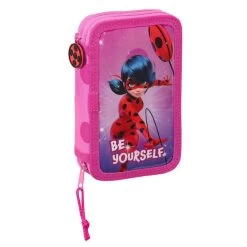 Disney Dubbele Etui Lady Bug Fuchsia (28 Pcs)
