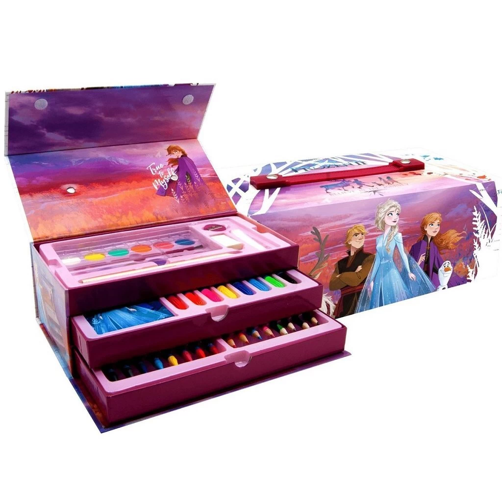 Disney Frozen II Kleurkoffer Met Laden 42-delig 3 Disney Frozen II Kleurkoffer Met Laden 42-delig