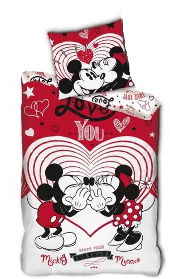 Disney Dekbedovertrek Mickey & Minnie 140 X 200 Cm Polyester Rood 3 Disney Dekbedovertrek Mickey & Minnie 140 X 200 Cm Polyester Rood