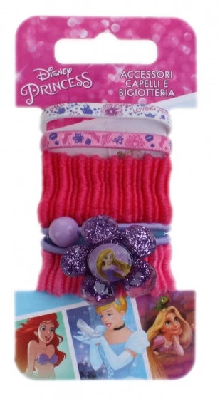 Disney Haarelastiekjes Princess 5-delig Roze 3 Disney Haarelastiekjes Princess 5-delig Roze
