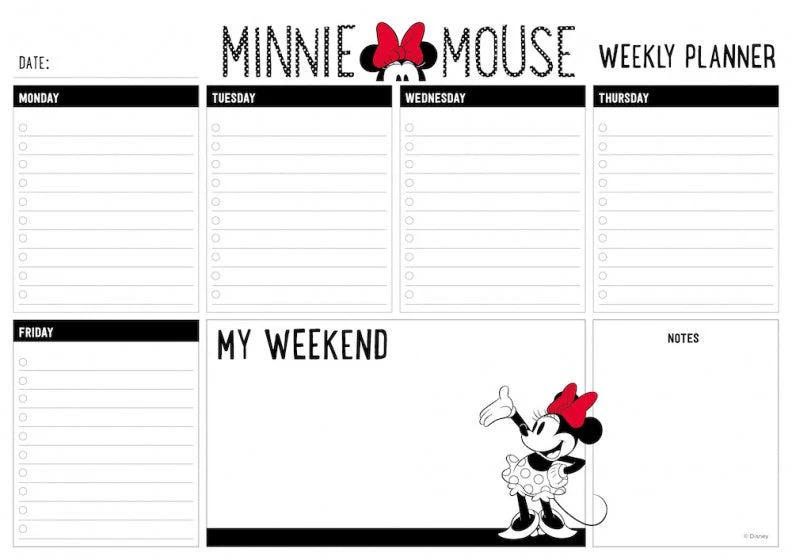 Disney Scheurkalender Minnie Mouse A4 Zwart/wit 54 Pagina's