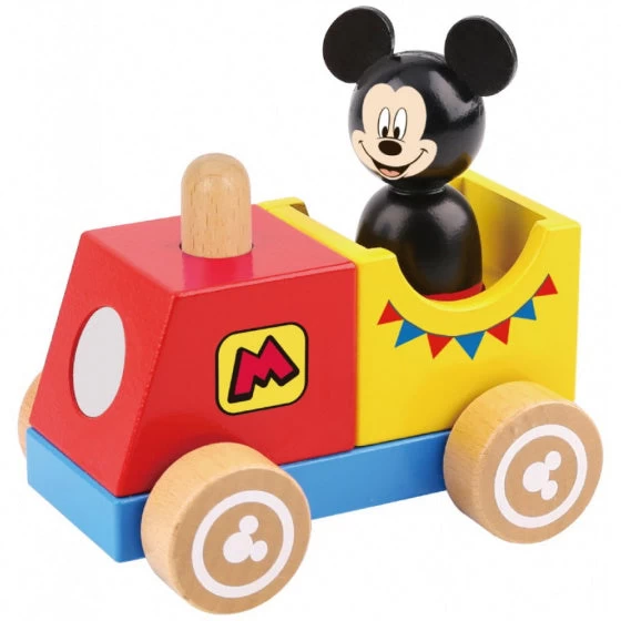 Disney Mickey Mouse Houten Stapeltrein, 4dlg. 3 Disney Mickey Mouse Houten Stapeltrein, 4dlg.