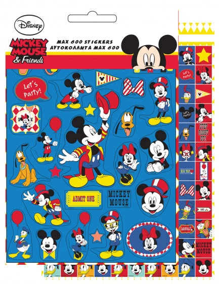 Disney Stickers Mickey & Friends 23 Cm Vinyl Blauw 600 Stuks
