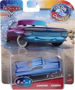 Disney Voertuig Cars Color Changers Junior 1:55 Blauw/paars
