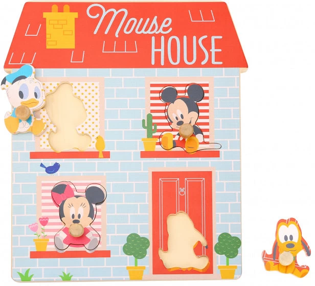 Disney Vormenpuzzel Mouse House Junior Hout 4 Stukjes